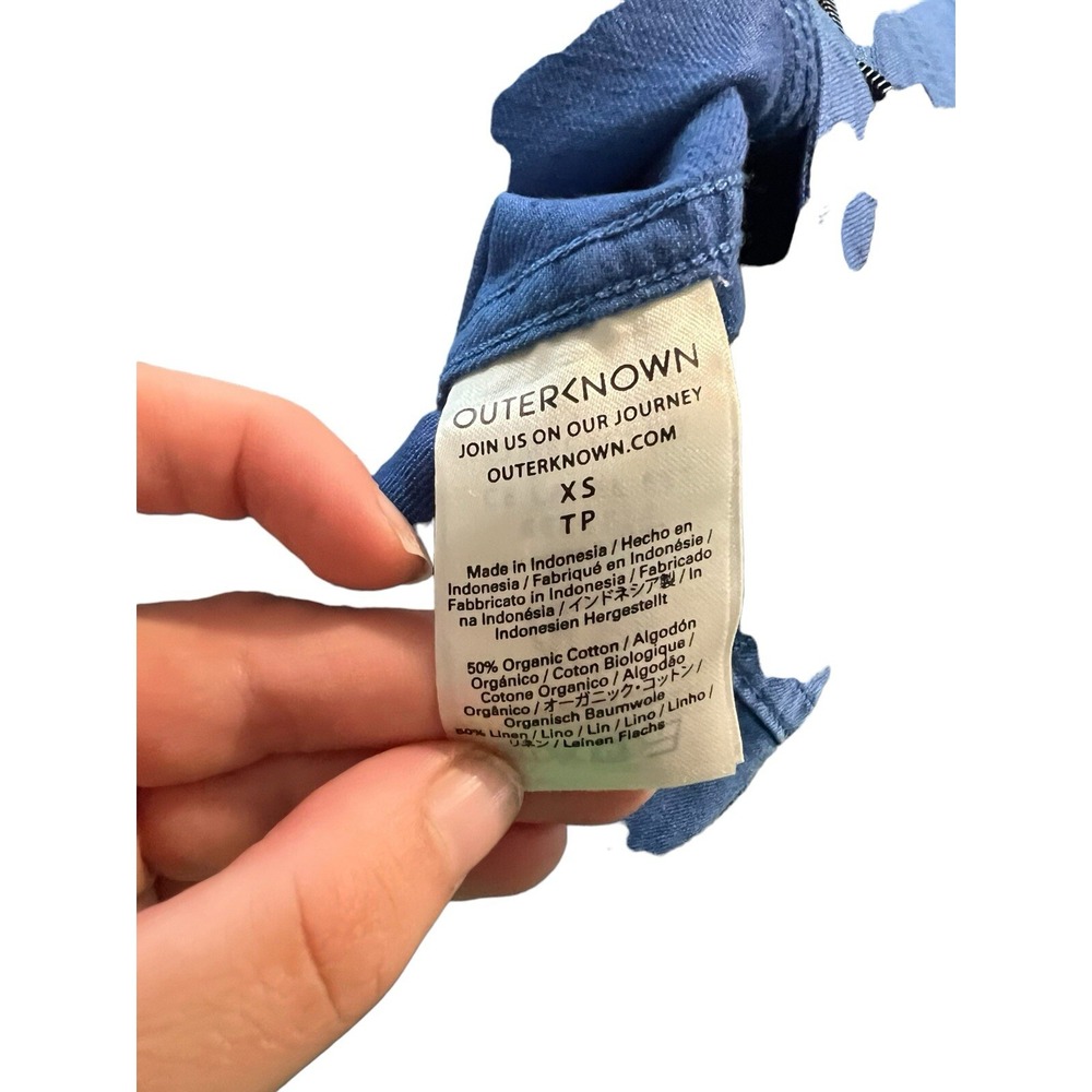 OuterKnown Station Blue Organic Cotton Linen Blend Coverall‎ Jumpsuit XS NWT - Picture 5 of 5
